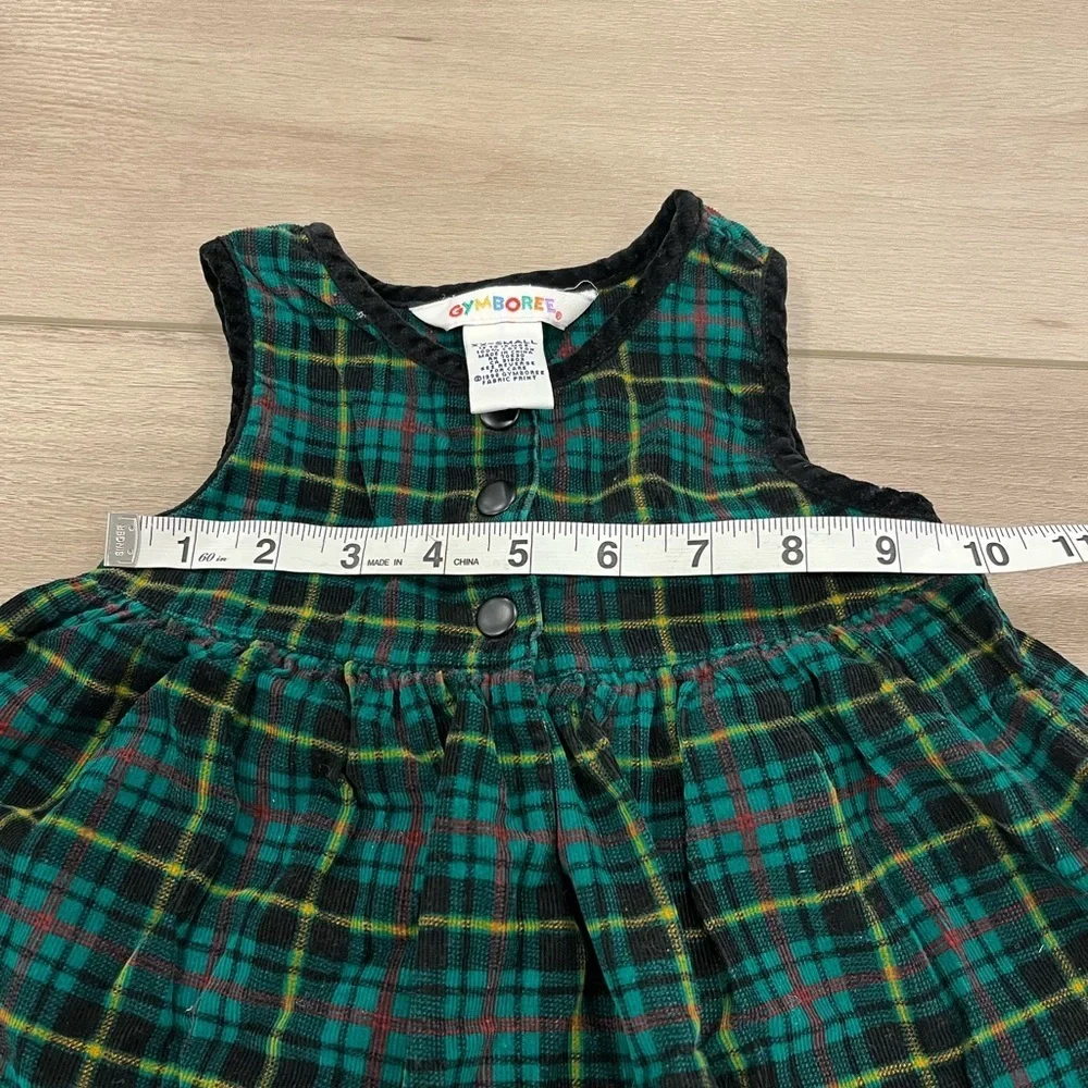 VTG Gymboree Dress XXS 12-18 Months Girls Toddler Plaid Holiday Rainbow Tag